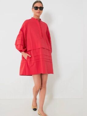 Tuckernuck Pomander Place Chelsea dress tiered coral mini pockets!